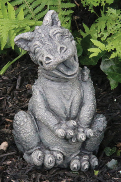 Lil Dragon In Tune Statue Happy Singing Whimsical Sculpture